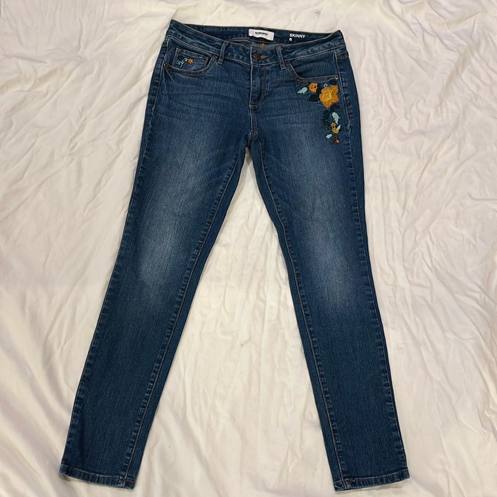 Embroidered Sonoma skinny jeans